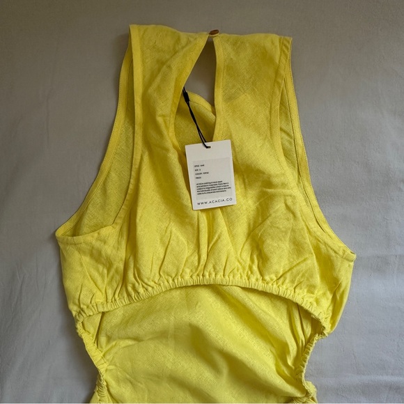 Acacia. Mae. Linen dress. Yellow. NWT - Picture 6 of 15